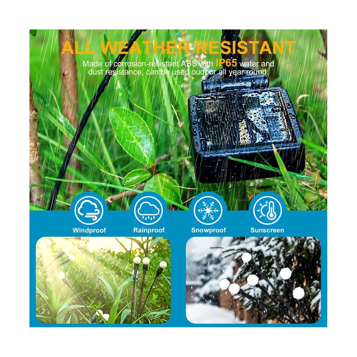 Solar Garden Lights, Upgraded 8LED Firefly Ligh