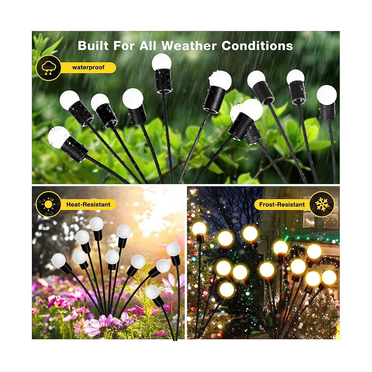 Solar Garden Lights, Upgraded 8LED Firefly Ligh