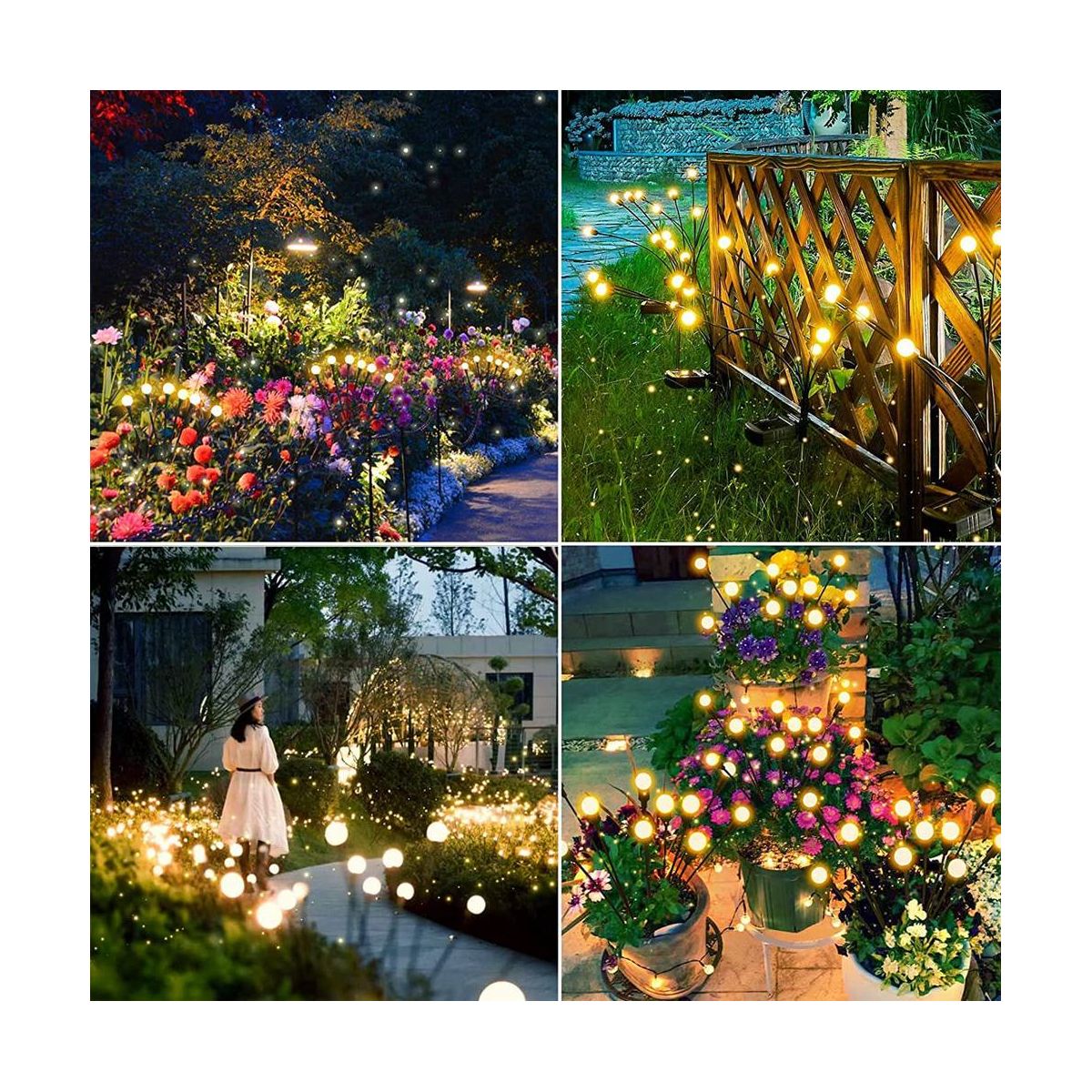 Solar Garden Lights, Upgraded 8LED Firefly Ligh