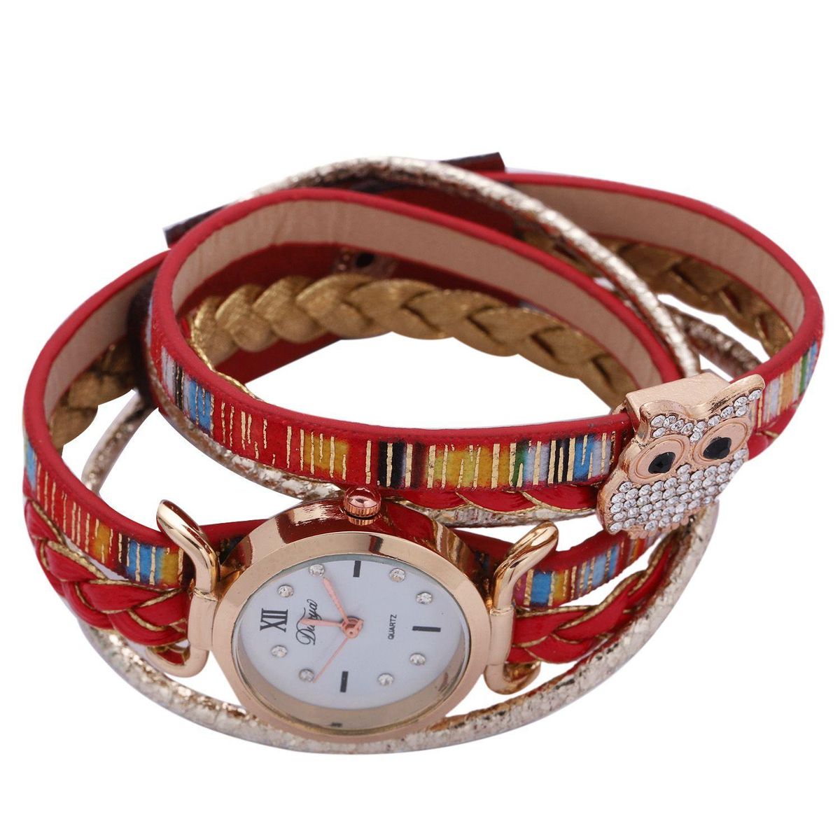 Duoya Brand Women Creative Bracelet Wristwatches Owl