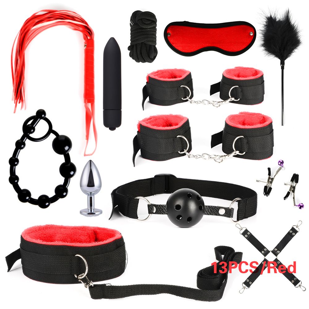 Sex Bondage 13pcs Pack BDSM Restraints Adult Sex Anal Toys