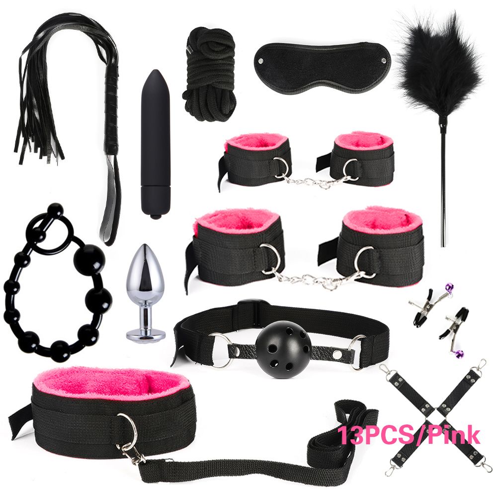 Sex Bondage 13pcs Pack BDSM Restraints Adult Sex Anal Toys