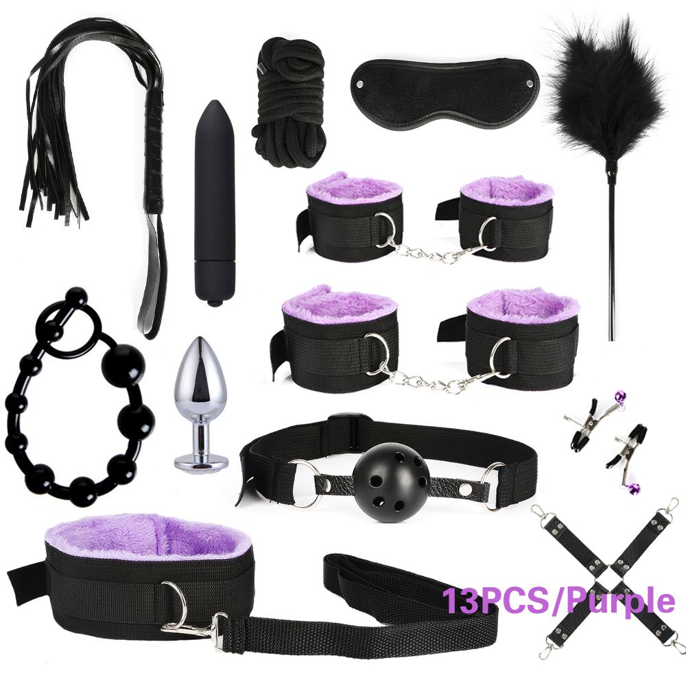 Sex Bondage 13pcs Pack BDSM Restraints Adult Sex Anal Toys