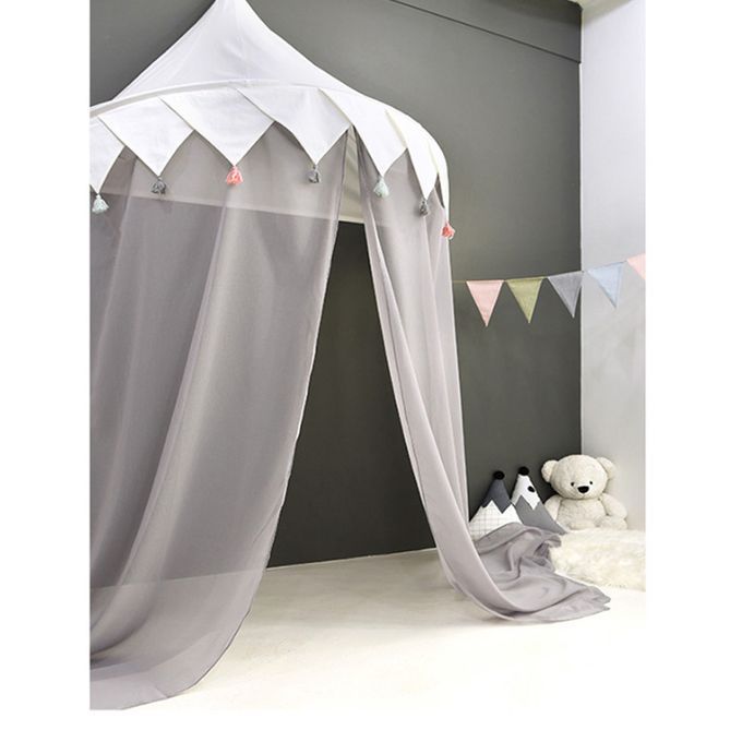 Bed Canopy With Chiffon Curtain, Kids Bedroom Decor Reading Nook 43''