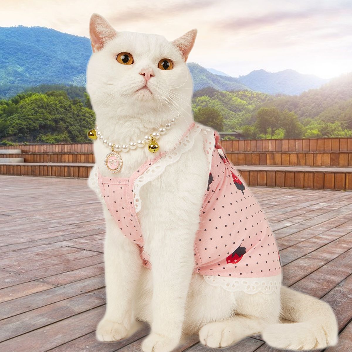 Pet Skirt Summer Small Dog Princess Cosplay Costume Pink