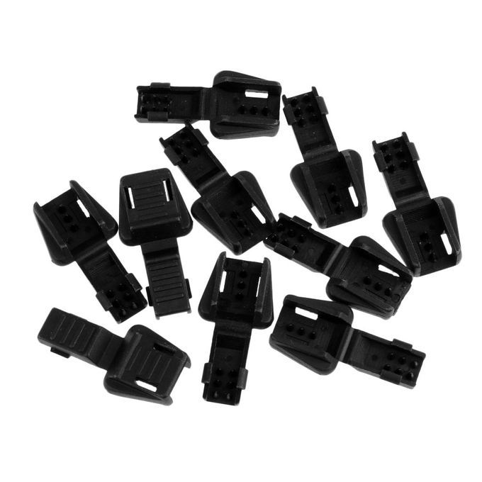 10 PCS Zipper Puller Cord Lock Ends Fasteners Stoppers Zip Black