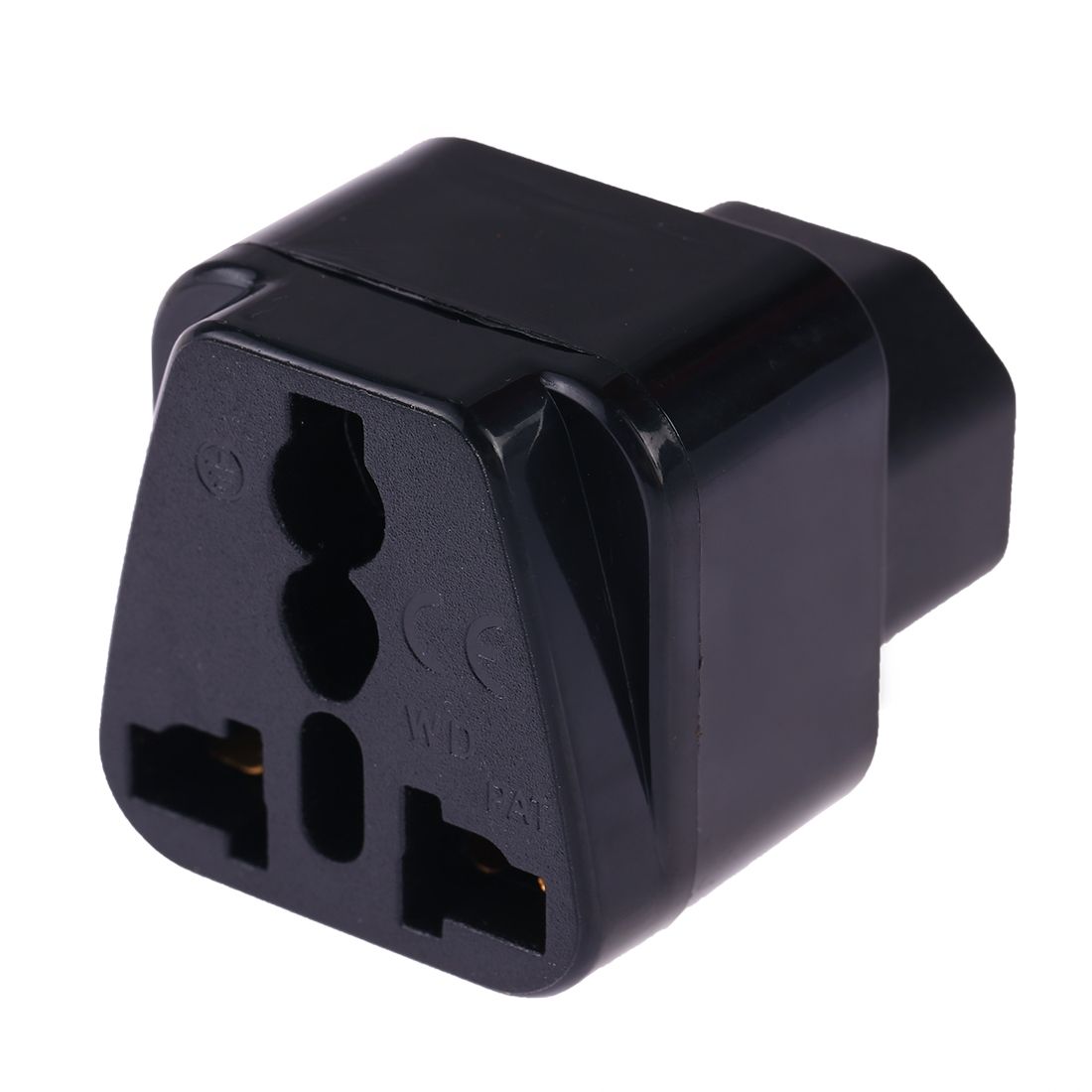 Portable Universal Socket To C14 Male Plug UPS PDU APC Computer Server Power Adapter Travel Charger (Black)