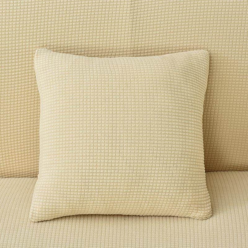 Winter Thicken Spandex Polar Fleece Super Elastic Stretch Sofa Cover Slipcover Couch Living Room 1/2/3/4 Seater Pillow Case Solid Mustard Yellow 1x Pillowcase