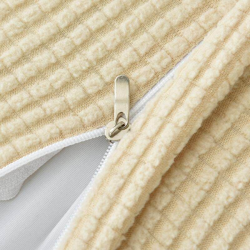Winter Thicken Spandex Polar Fleece Super Elastic Stretch Sofa Cover Slipcover Couch Living Room 1/2/3/4 Seater Pillow Case Solid Mustard Yellow 1x Pillowcase