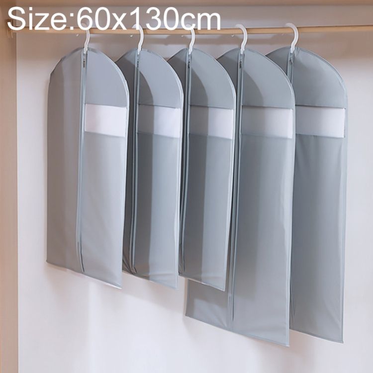 Thicken Solid PEVA Clothing Dust Cover Suit Coat Waterproof Protector Storage Bag With Zipper 60x130cm