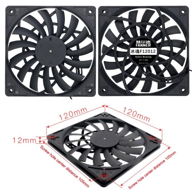 FANNER Ice Soul F12012 Chassis Ultra-thin 4pin Cooling Fan