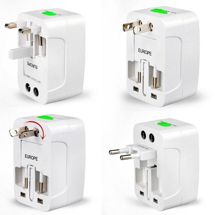 Plug Adapter, Universal EU US UK AU Travel AC Power Adaptor