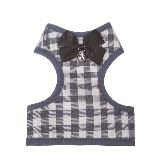 Bow Plaid Vest Lead Pull Rope Leash For Cat Dog