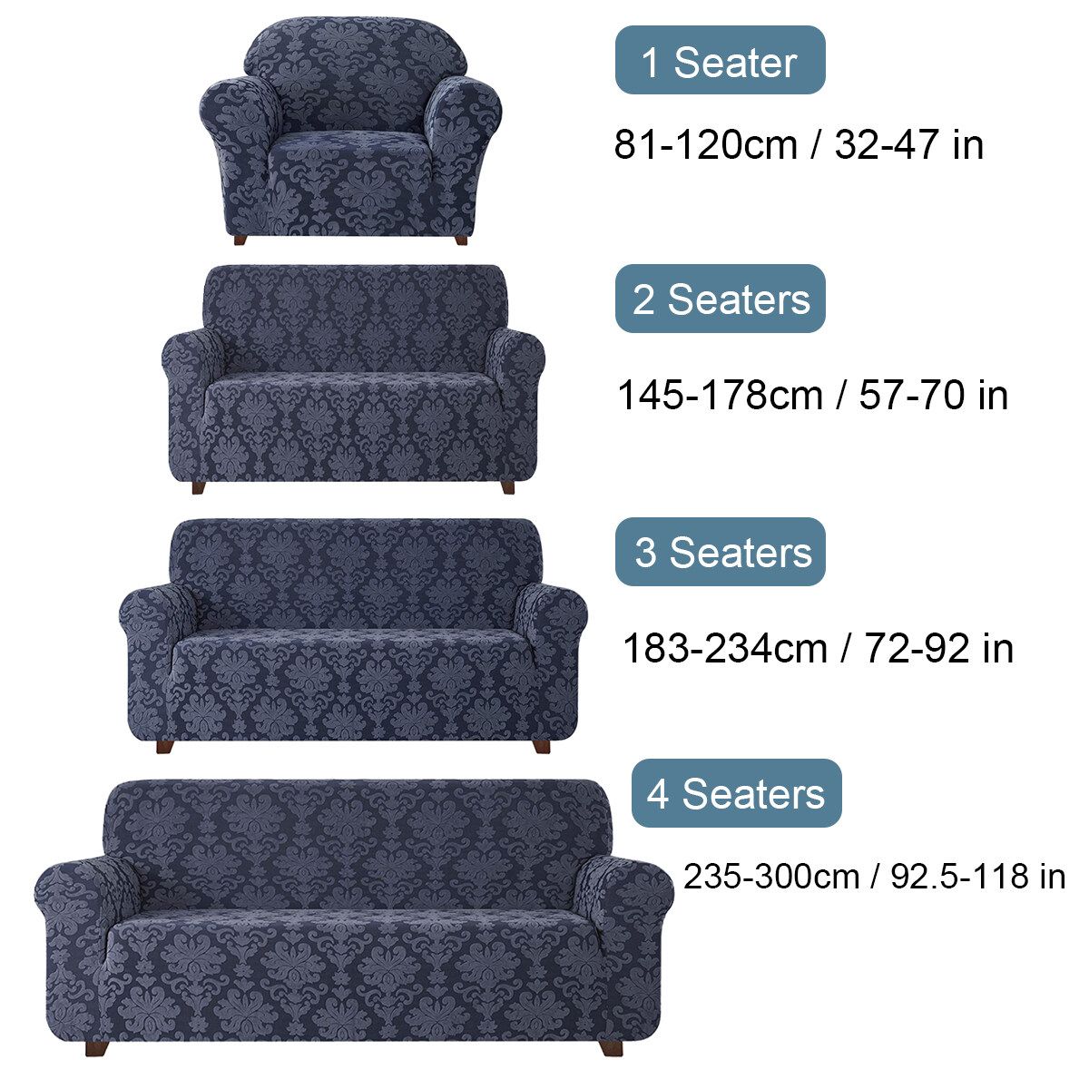 1/2/3/4 Seat Extendable Sofa Cover Sofa Chair L-shaped All-inclusive Multifunctional Set Universal Stretch Sofa Cover Non-slip Retro Leather Sofa Cover Grey