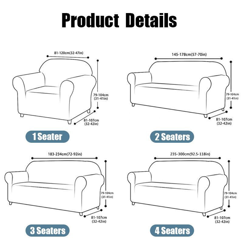 1/2/3/4 Seat Extendable Sofa Cover Sofa Chair L-shaped All-inclusive Multifunctional Set Universal Stretch Sofa Cover Non-slip Retro Leather Sofa Cover Grey
