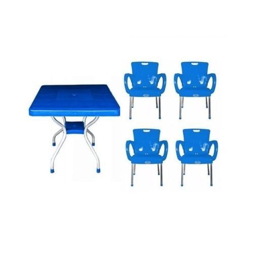 Plastic Chair With Arms& Iron Leg Table (Lagos Delivery Only