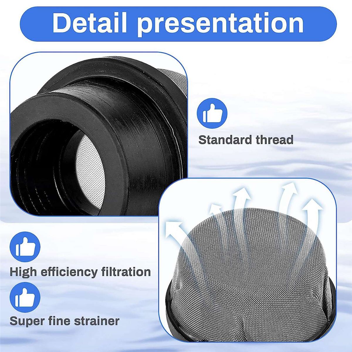 190106Z Screen Cap Air Bleeder Screen Replacement for Pentair Clean and Clear Plus, EasyClean D.E.and Quad D.E Filters