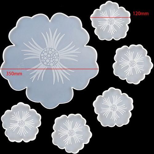 Silicone Tray Mold Set DIY Flower Coaster Mold
