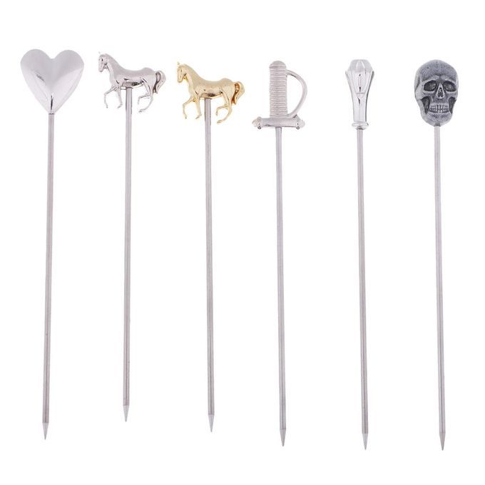 6PCS Stainless Steel Cocktail Party Fruit Fork Wine Signs Cocktail
