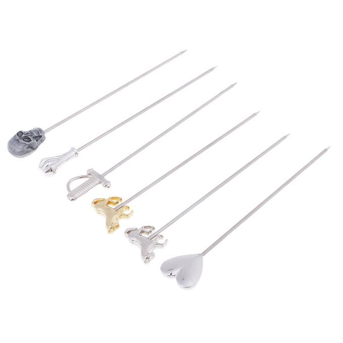6PCS Stainless Steel Cocktail Party Fruit Fork Wine Signs Cocktail