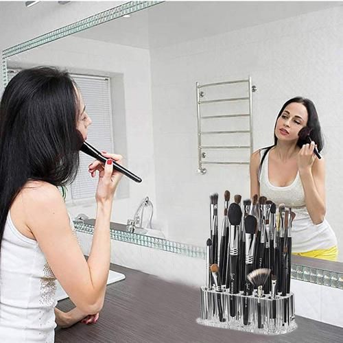 Makeup Brush Storage Box Acrylic Makeup Organizer Eyeliner Pencil Box Transparent Display Stand Pen Holder Makeup Tools