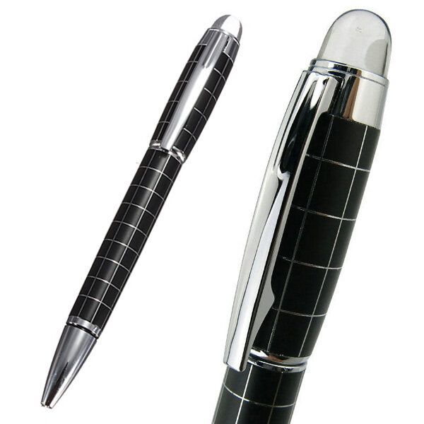 NEW Baoer 79 Starwalker Cross Line Twist Action Ballpoint Pen Silver Checked
