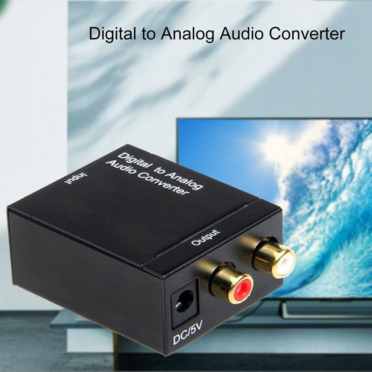 Converter Optical Coaxial Fiber Adapter Black