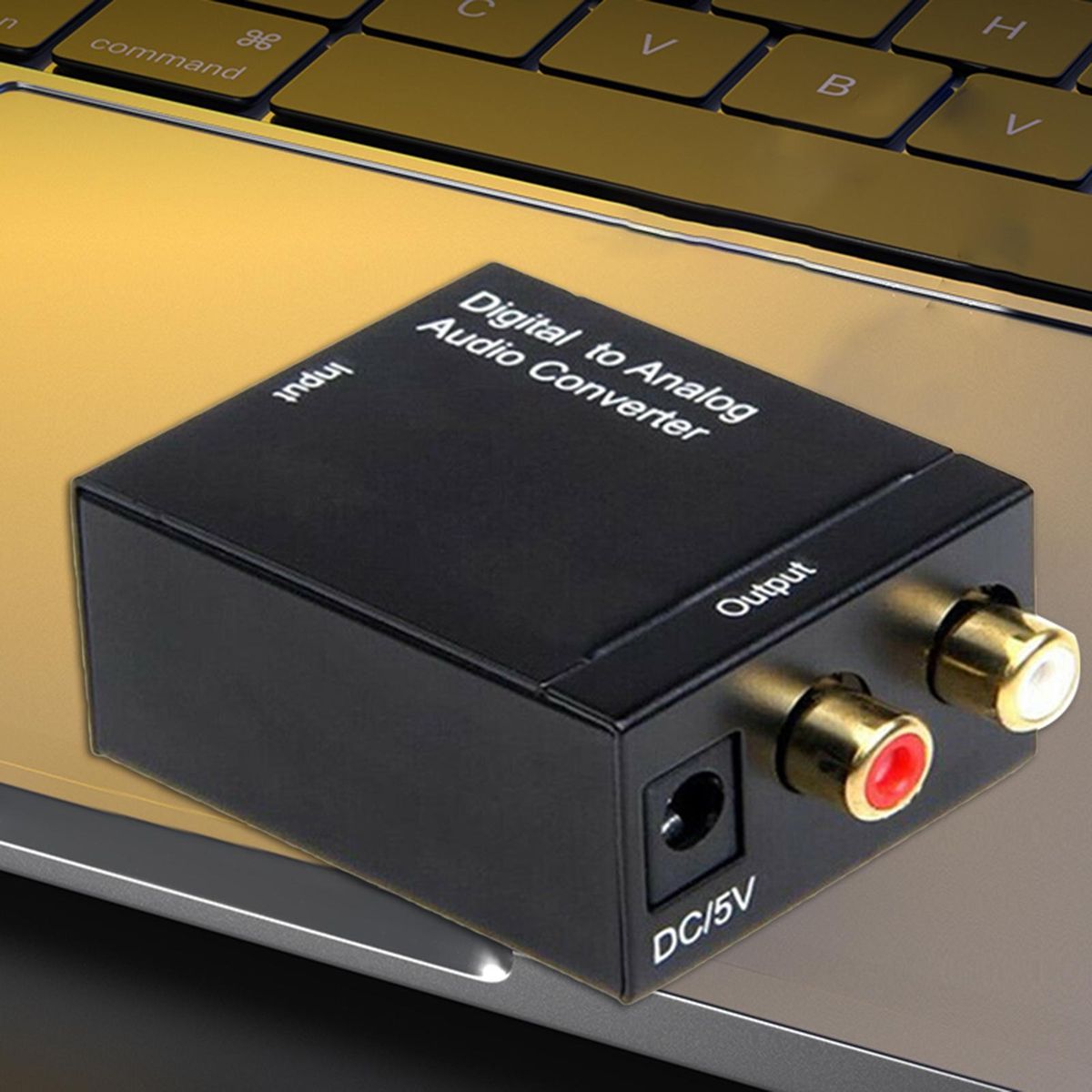 Converter Optical Coaxial Fiber Adapter Black