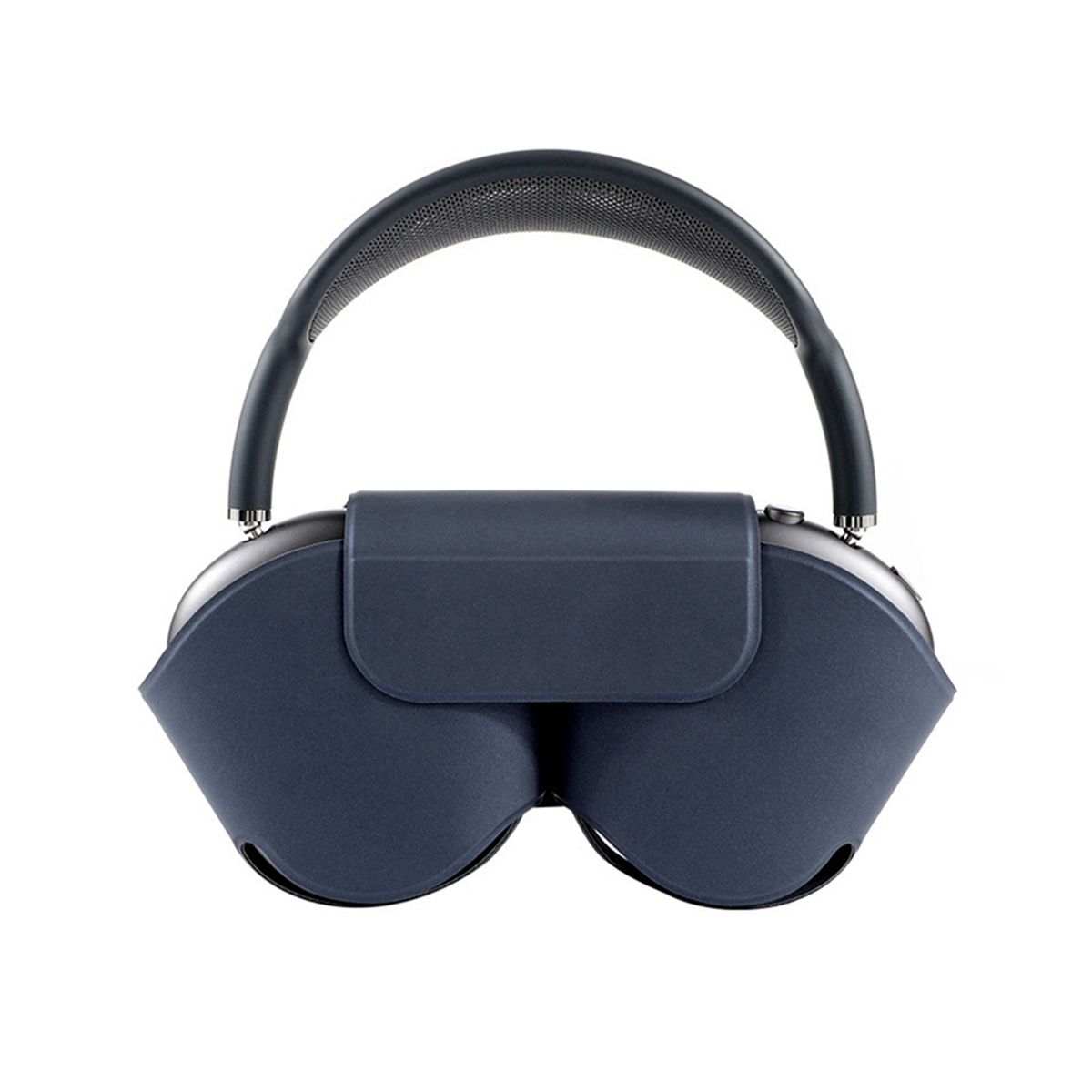 For Airpods Max Headset High Quality Convenient PU Silicone Earphone Bag Anti Scratch Protective Cover Pouch,Dark Blue
