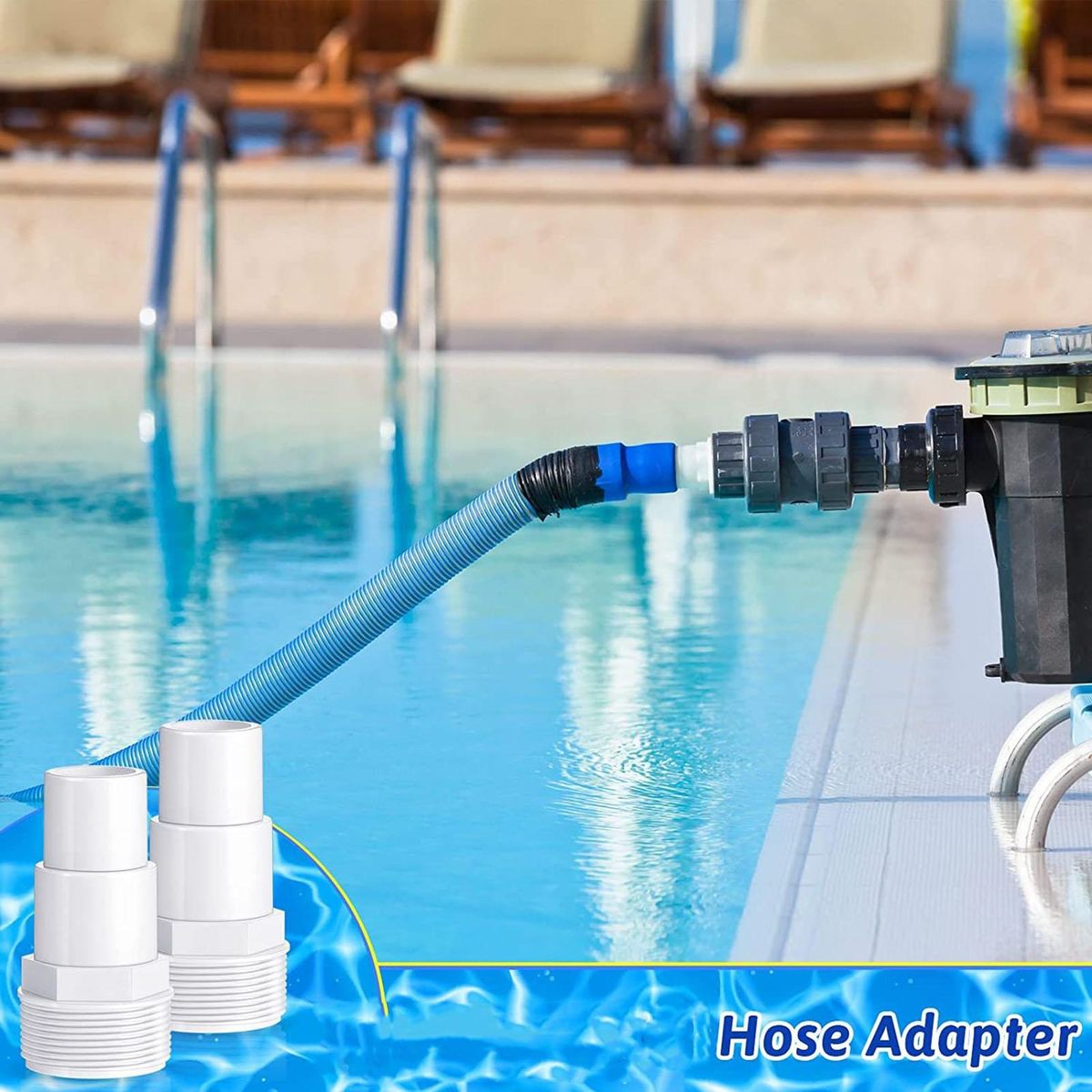 Pool Filter Connector Swim Pool Filter Hose Connector Replacement White