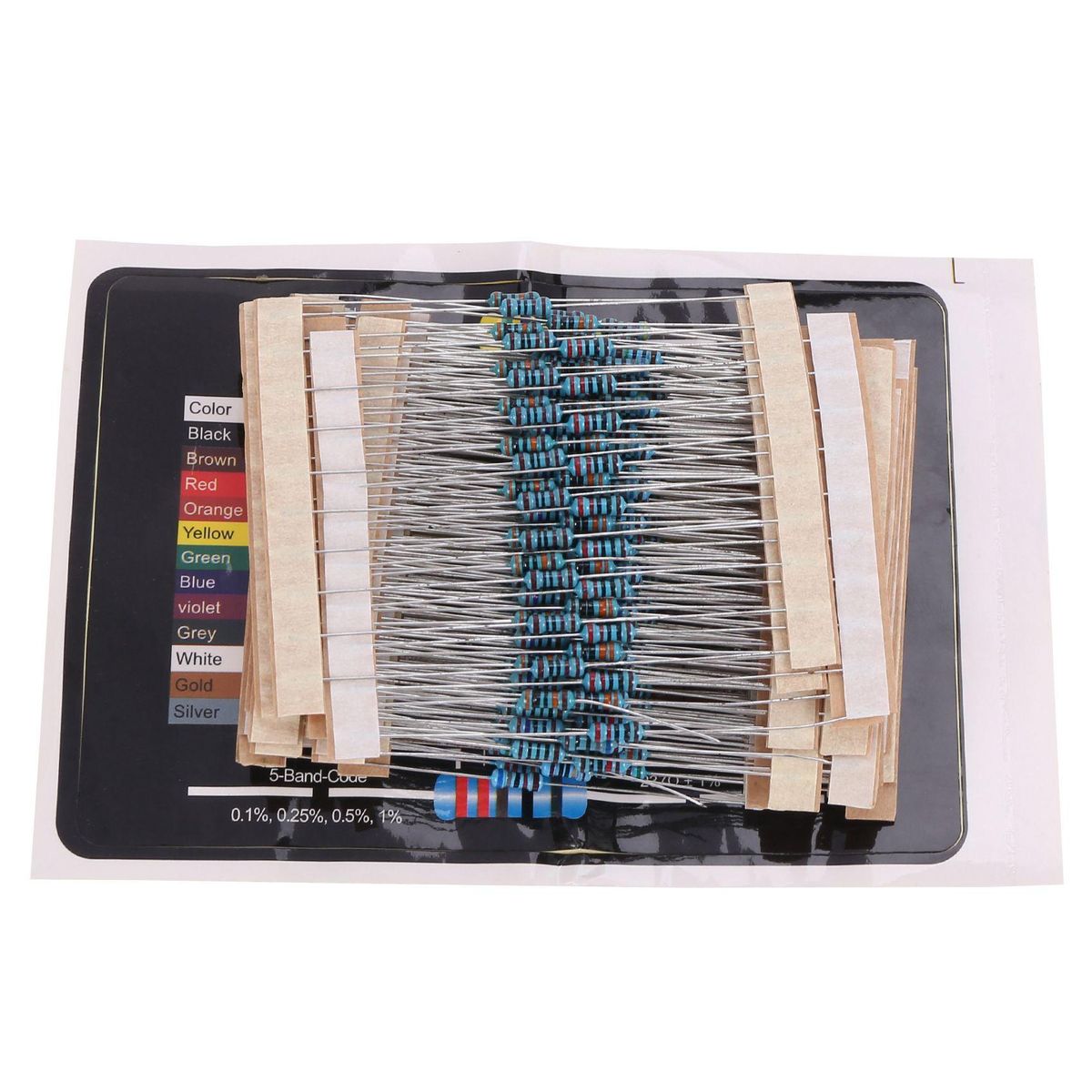 300Pcs 10 -1M Ohm 1/4W Resistance 1% Metal Film Resistor