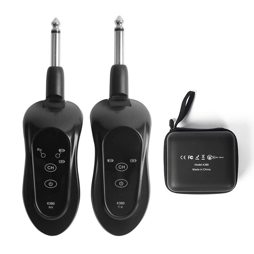 K380Y Wireless Guitar System Rechargeable Guitar Transmitter Receiver Set Electric Guitar Bass Pick Up