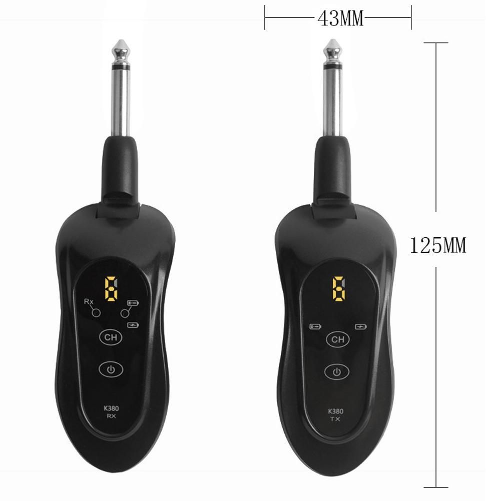 K380Y Wireless Guitar System Rechargeable Guitar Transmitter Receiver Set Electric Guitar Bass Pick Up