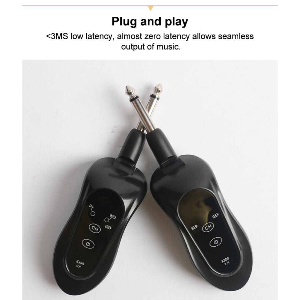 K380Y Wireless Guitar System Rechargeable Guitar Transmitter Receiver Set Electric Guitar Bass Pick Up