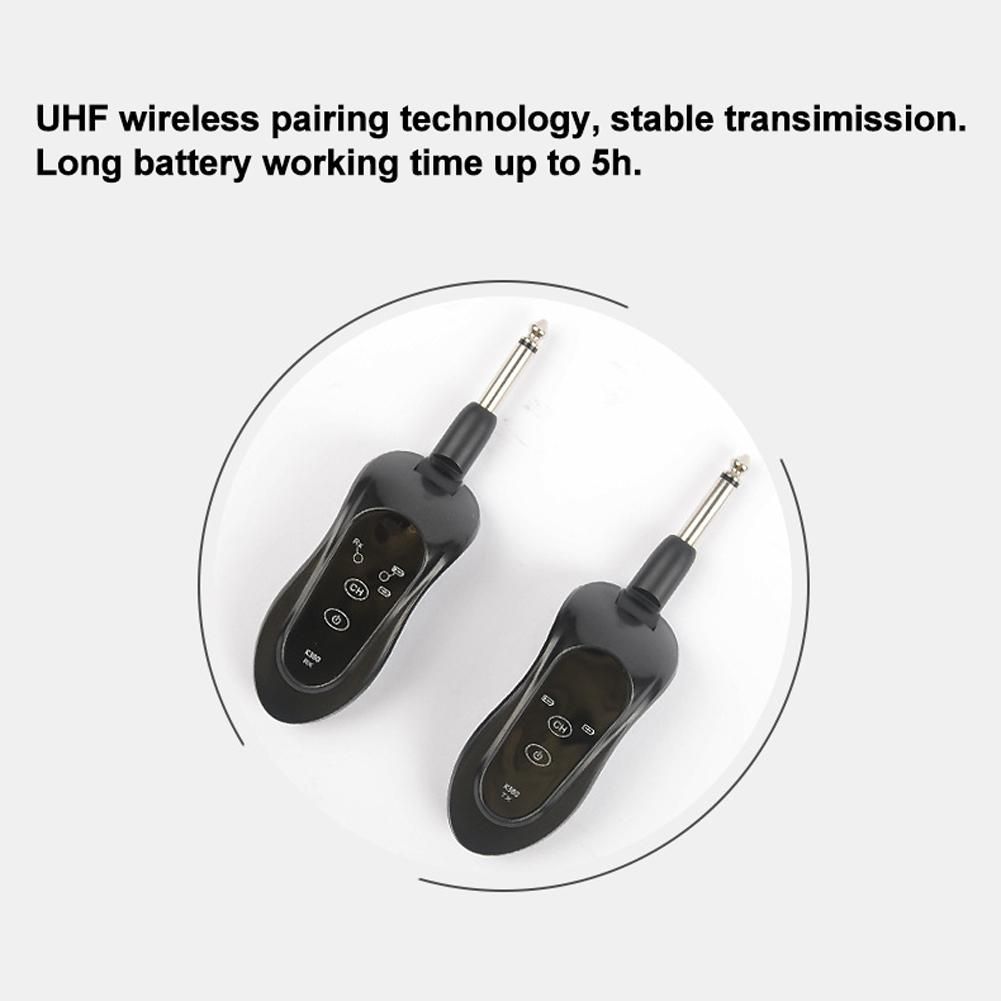 K380Y Wireless Guitar System Rechargeable Guitar Transmitter Receiver Set Electric Guitar Bass Pick Up