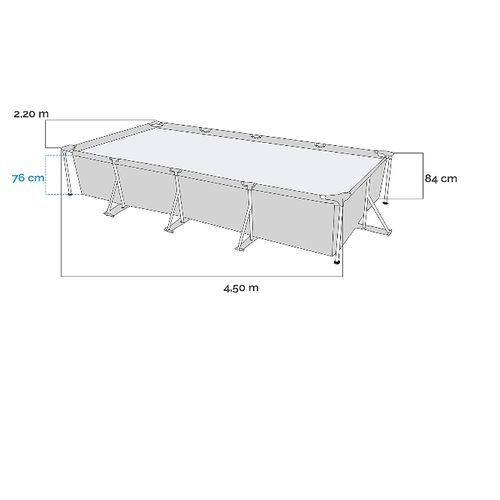 Rectangular Frame Pool 4.5m X 2.2m X 84cm - Blue
