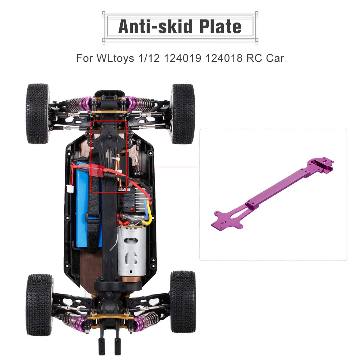 For WLtoys XKS 1/12  124019 124018 RC Car Anti-skid Plate