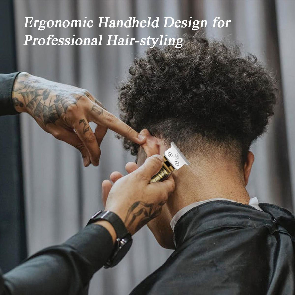 Men Hair C-lippers Cordless Barber Hair Cutting Machine Kit Beard Trimmer Haircut Grooming Set T-Blade Trimmer USB Operated/ LEDs Digital Display/ Built-in 1500mAh High Capacity Rechargeable Cell/ 1mm/ 2mm/ 3mm/ 4mm Frame Lim