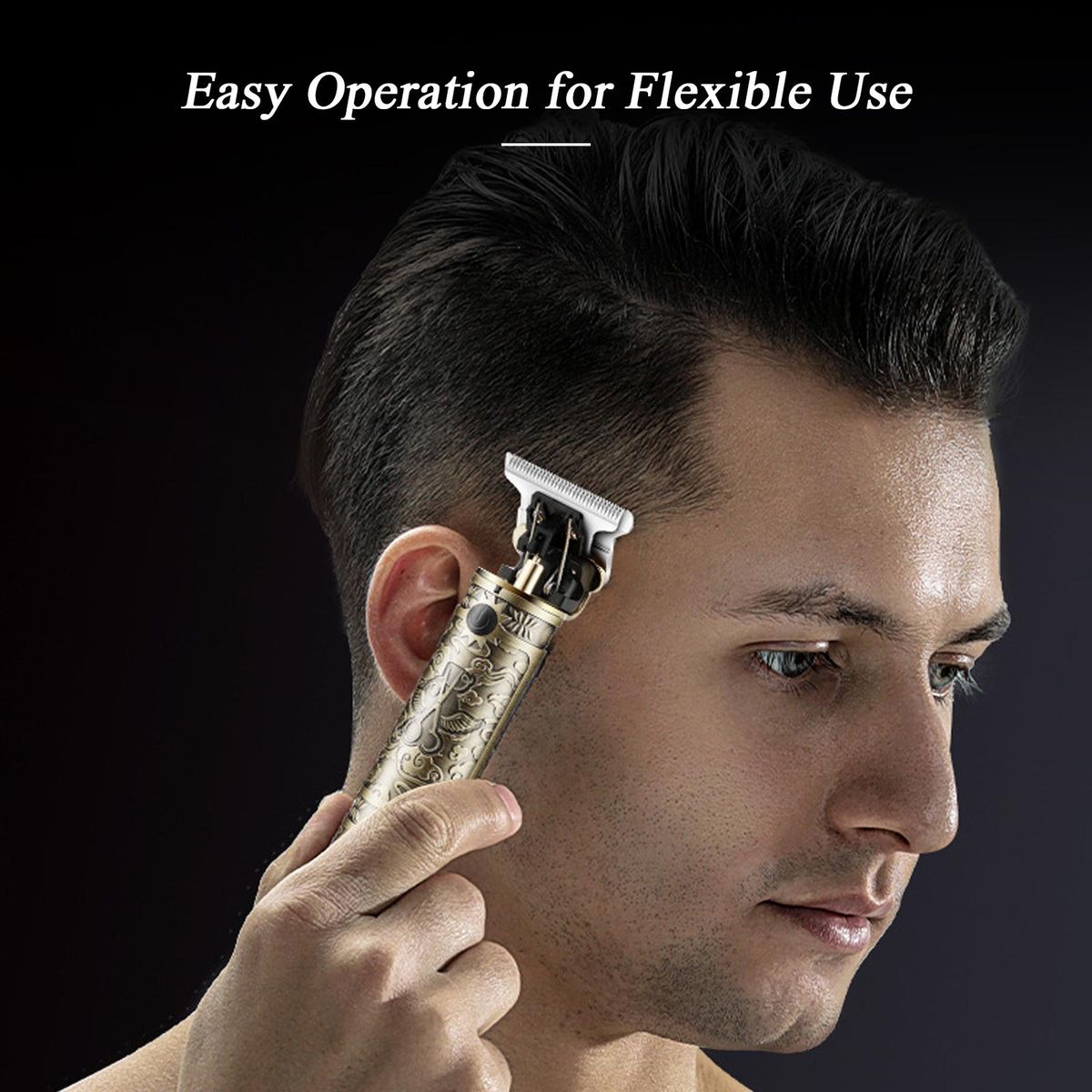 Men Hair C-lippers Cordless Barber Hair Cutting Machine Kit Beard Trimmer Haircut Grooming Set T-Blade Trimmer USB Operated/ LEDs Digital Display/ Built-in 1500mAh High Capacity Rechargeable Cell/ 1mm/ 2mm/ 3mm/ 4mm Frame Lim