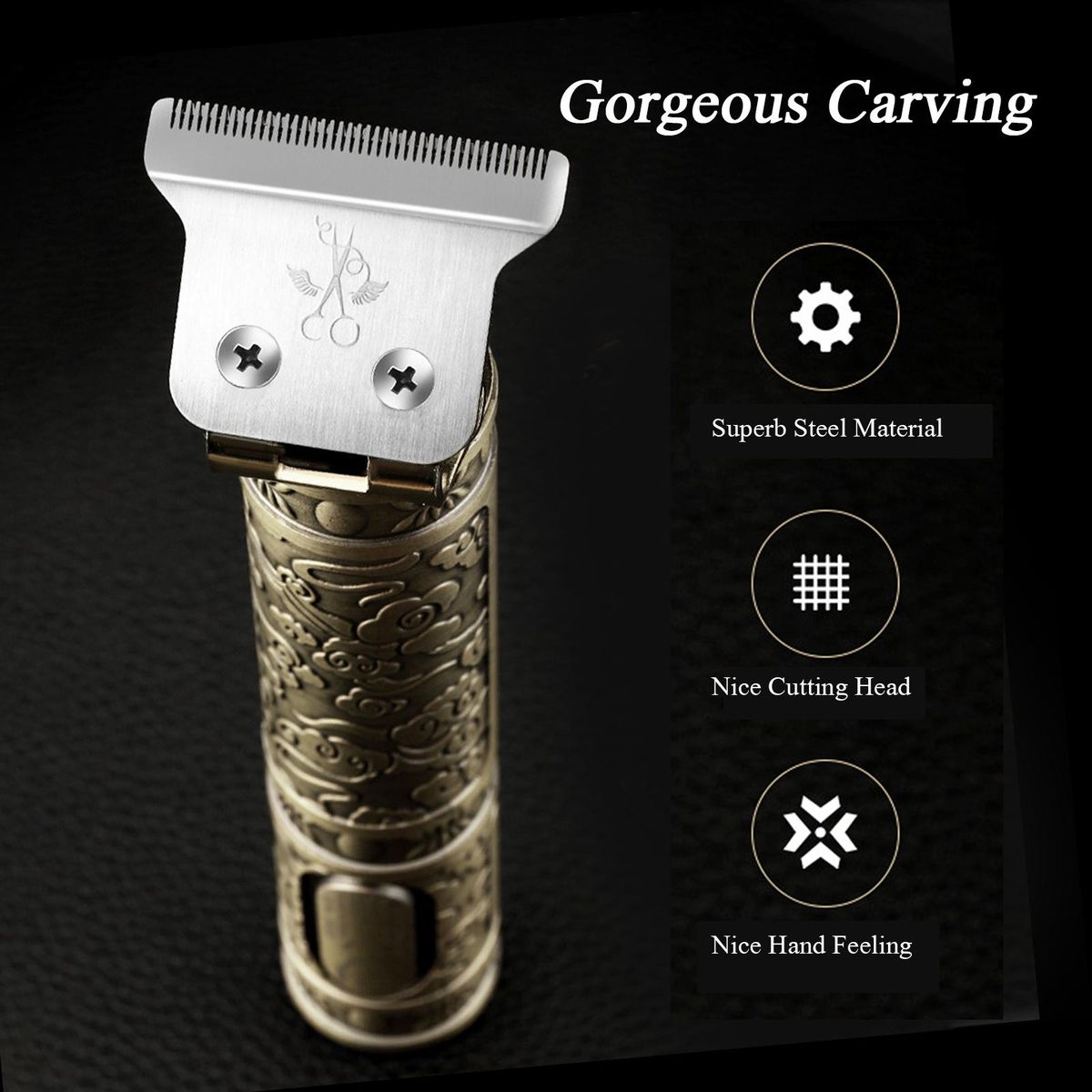 Men Hair C-lippers Cordless Barber Hair Cutting Machine Kit Beard Trimmer Haircut Grooming Set T-Blade Trimmer USB Operated/ LEDs Digital Display/ Built-in 1500mAh High Capacity Rechargeable Cell/ 1mm/ 2mm/ 3mm/ 4mm Frame Lim