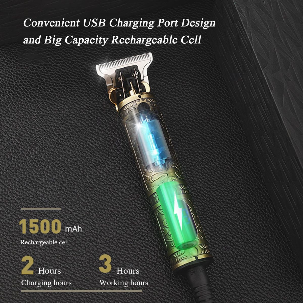 Men Hair C-lippers Cordless Barber Hair Cutting Machine Kit Beard Trimmer Haircut Grooming Set T-Blade Trimmer USB Operated/ LEDs Digital Display/ Built-in 1500mAh High Capacity Rechargeable Cell/ 1mm/ 2mm/ 3mm/ 4mm Frame Lim
