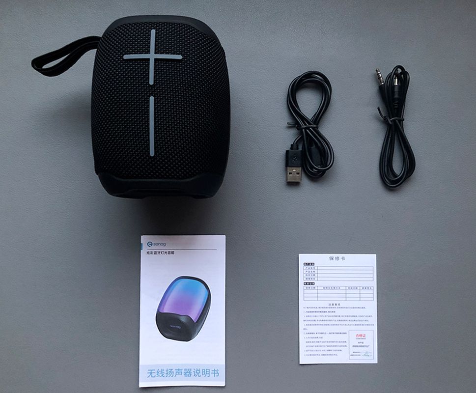V12S PRO Outdoor Waterproof Dazzling Light Bluetooth Speaker Black