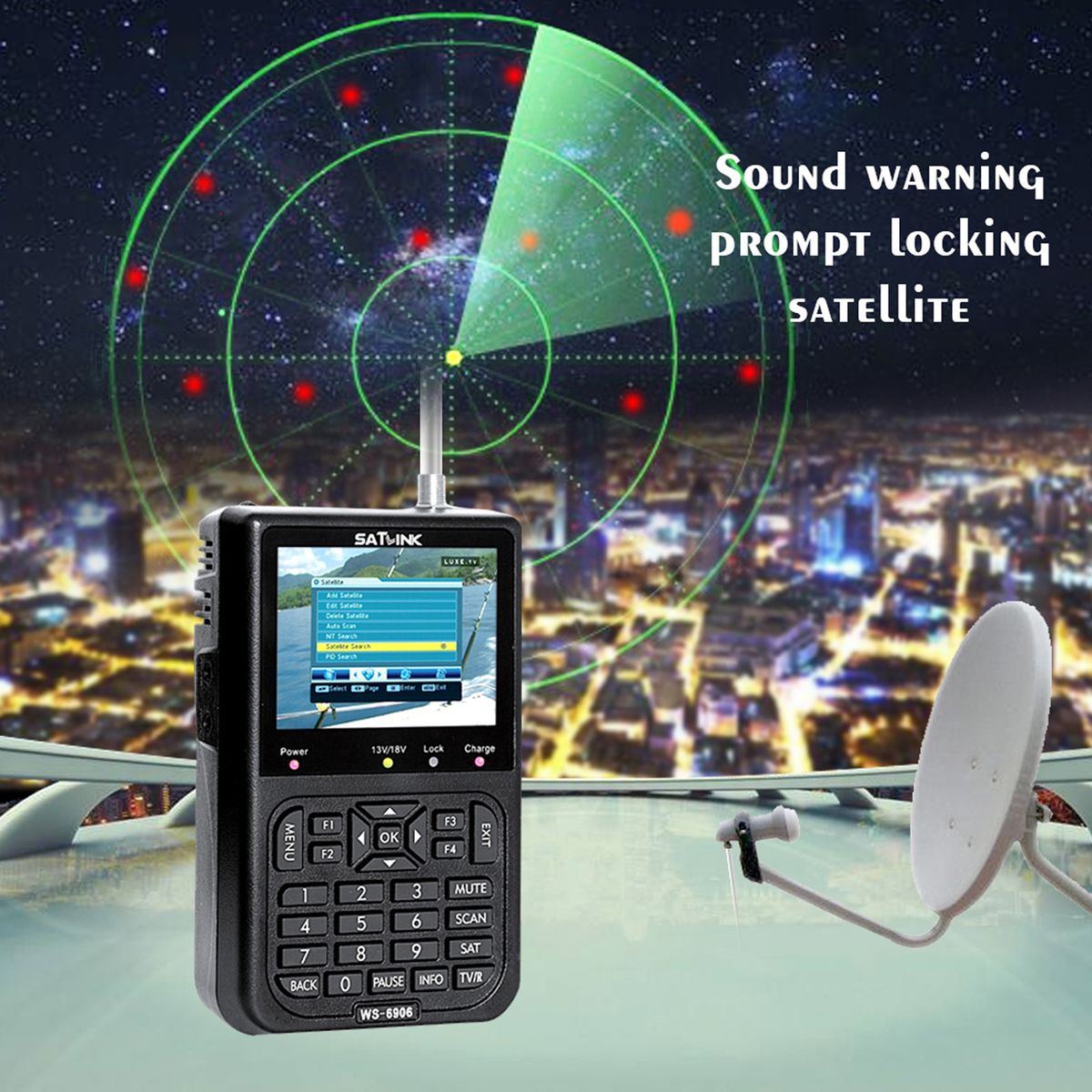WS6906 3.5in LCD Display Data Digital Satellite Signal Finder Meter