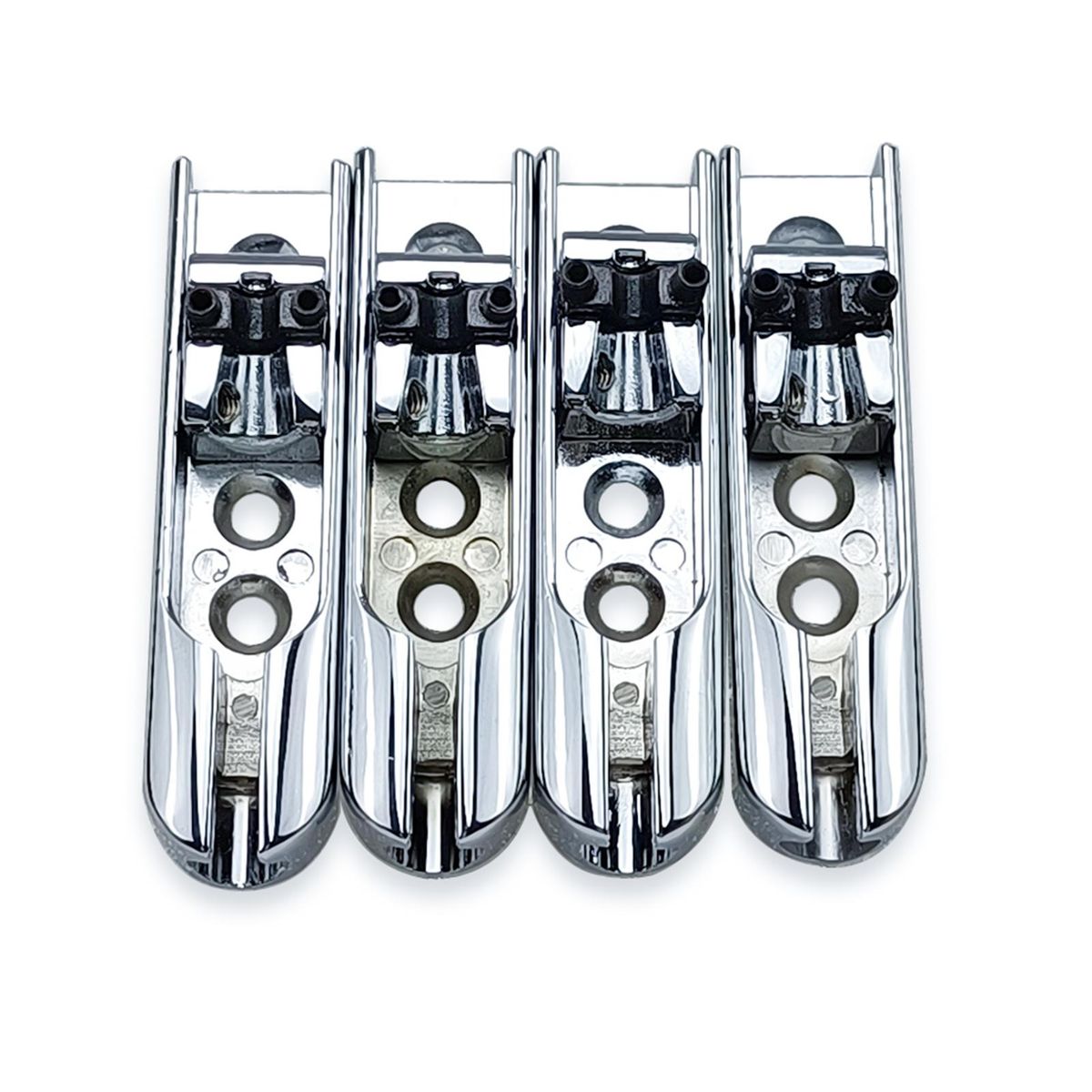 4pcs Bass Guitar Bridge Individual Bass Bridge Guitar Bridge Single Individual Tailpiece Single String Bass Bridge Bass Guitar Saddles Compatible with 4 String Electric Bass Guitar Accessories