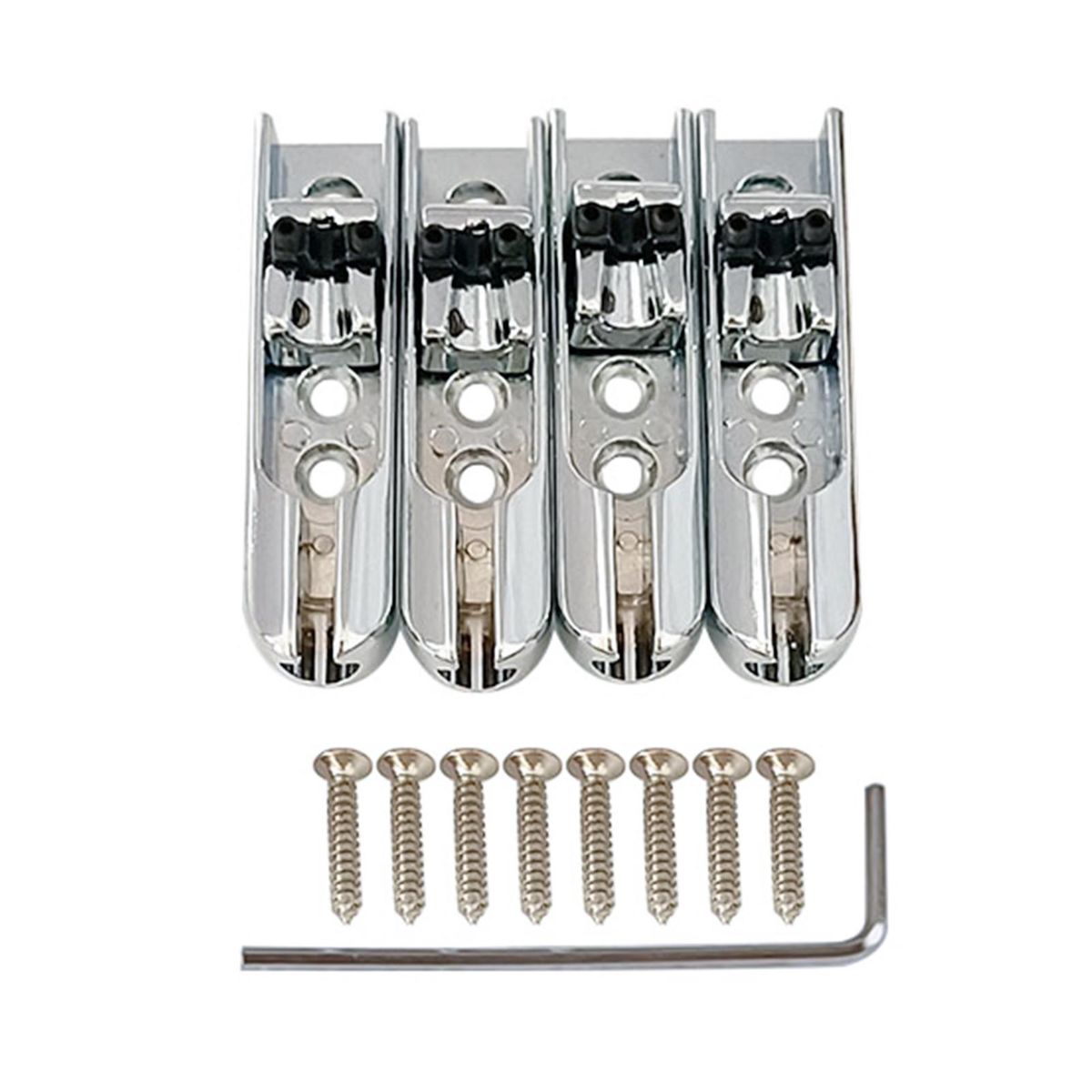 4pcs Bass Guitar Bridge Individual Bass Bridge Guitar Bridge Single Individual Tailpiece Single String Bass Bridge Bass Guitar Saddles Compatible with 4 String Electric Bass Guitar Accessories
