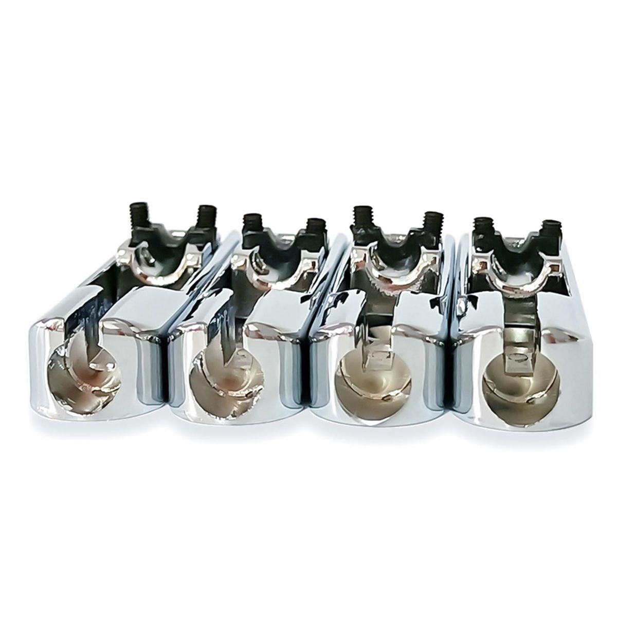 4pcs Bass Guitar Bridge Individual Bass Bridge Guitar Bridge Single Individual Tailpiece Single String Bass Bridge Bass Guitar Saddles Compatible with 4 String Electric Bass Guitar Accessories
