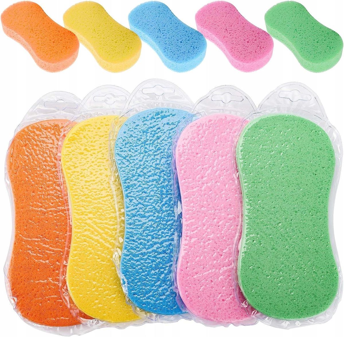 15 Pcs Car Wash Sponges, Handy Cleaning Scrubber Washing Sponge Pads for Cars and Kitchen with Vacuum Compressed Packing, 5 Colors
