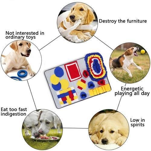 Dog Feeding Mat Pet Dog Snuffle Mat Cat Pet Snuffle Slow Feeding Toy For Snuffling Nose Work Mat IQ Training Interactive Puzzle