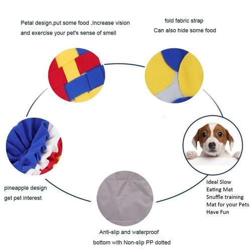 Dog Feeding Mat Pet Dog Snuffle Mat Cat Pet Snuffle Slow Feeding Toy For Snuffling Nose Work Mat IQ Training Interactive Puzzle