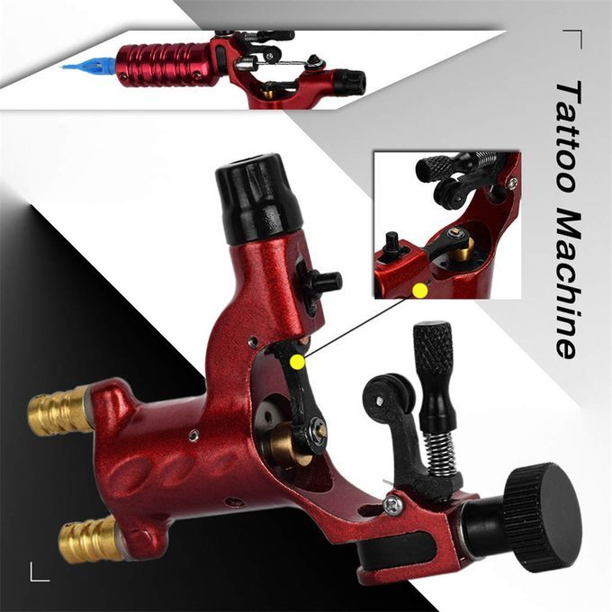 Beginner Complete Tattoo Kit Professional Machine Rotary Tool Set Red